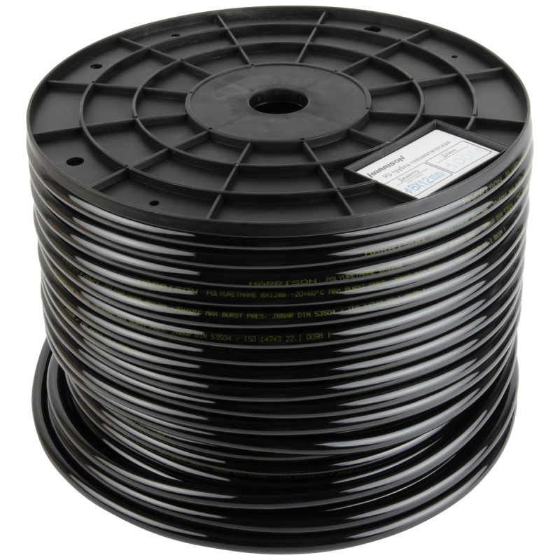 HUS0812-BK Трубка черная Harrison PU 8х12 мм, длина 100 м,