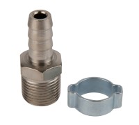 OPT-73010HM Штуцер пневматический ёлочка с обжимным кольцом, внешняя резьба 3/8", 10 мм