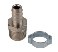 OPT-74012HM Штуцер пневматический ёлочка с обжимным кольцом, внешняя резьба 1/2", 12 мм