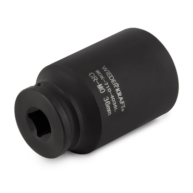 WDK-710-4036L Головка торцевая ударная глубокая 1/2", 6 граней, 36 мм, WiederKraft WDK-710-4036L Головка торцевая ударная глубокая 1/2", 6 граней, 36 мм, WiederKraft