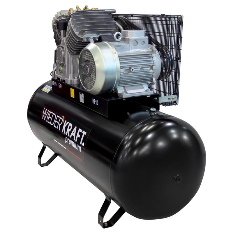 WDK-92712 Масляный поршневой компрессор с ременным приводом 1300 л/мин, 11 бар, 270 л, WiederKraft WDK-92712 Масляный поршневой компрессор с ременным приводом 1300 л/мин, 11 бар, 270 л, WiederKraft