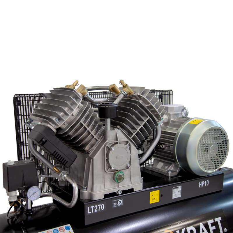 WDK-92712 Масляный поршневой компрессор с ременным приводом 1300 л/мин, 11 бар, 270 л, WiederKraft WDK-92712 Масляный поршневой компрессор с ременным приводом 1300 л/мин, 11 бар, 270 л, WiederKraft