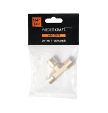 WDK-23PFB Фитинг T - образный, резъба 1/4" PT,  F-F-F (внутренний), латунь