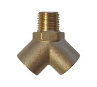 WDK-20FM Фитинг Y - образный, резьба 1/4" PT, F-M-F (внутренний/внутренний/внешний), латунь