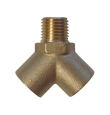 WDK-20FM Фитинг Y - образный, резьба 1/4" PT, F-M-F (внутренний/внутренний/внешний), латунь