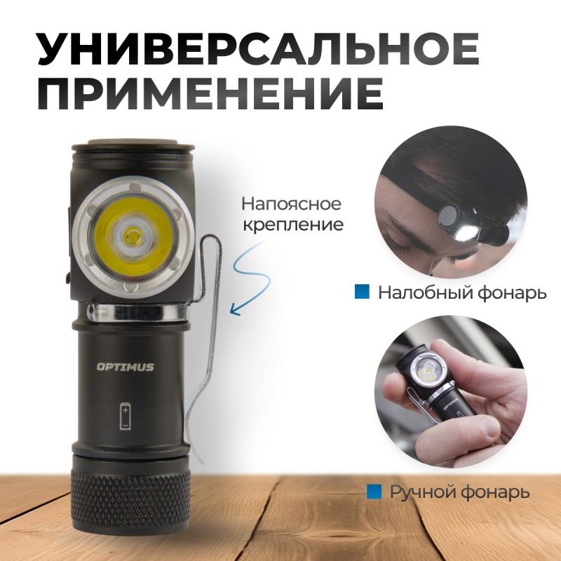 OPT-HL600 Фонарь налобный съёмный, 600 Лм OPT-HL600 Фонарь налобный съёмный, 600 Лм