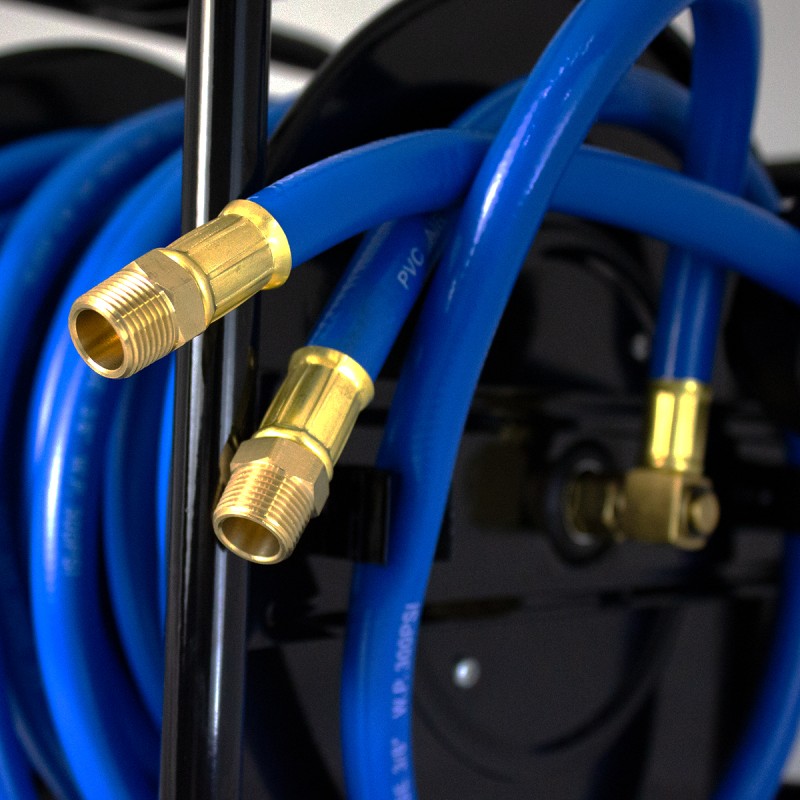 WDK-65720 Катушка ручная с пневмошлангом и БРС 10х14 мм, 20 м, WiederKraft