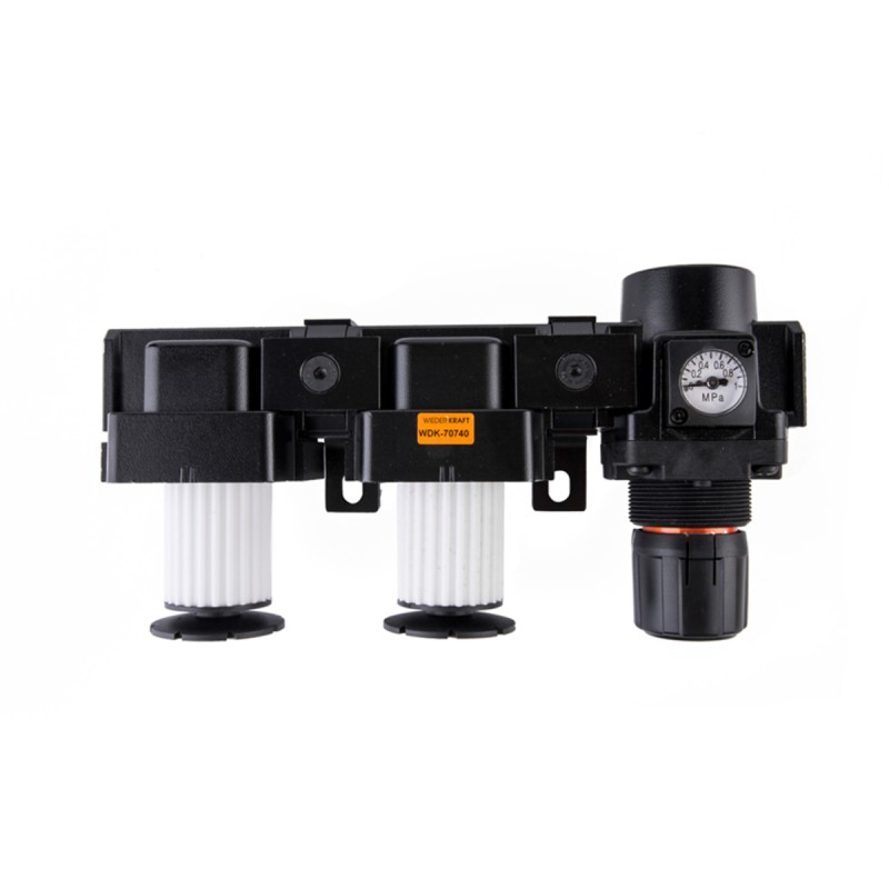 WDK-70740 Блок подготовки воздуха 1/2" двухступенчатый с влагомаслоотделителем, регулятором и маноме WDK-70740 Блок подготовки воздуха 1/2" двухступенчатый с влагомаслоотделителем, регулятором и маноме