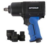 Пневматический ударный гайковерт с ударными головками 1/2" OPT-PW2050SK