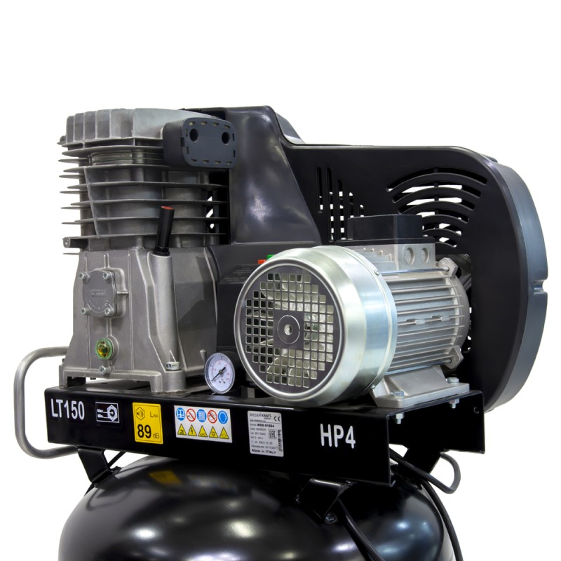 WDK-91554 Масляный поршневой вертикальный компрессор с ременным приводом:541 л/мин, 10 бар, 150 л, WiederKraft WDK-91554 Масляный поршневой вертикальный компрессор с ременным приводом:541 л/мин, 10 бар, 150 л, WiederKraft