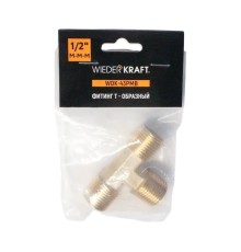 WDK-43PMB Фитинг T - образный, резъба 1/2" PT, M-M-M (внешний), латунь