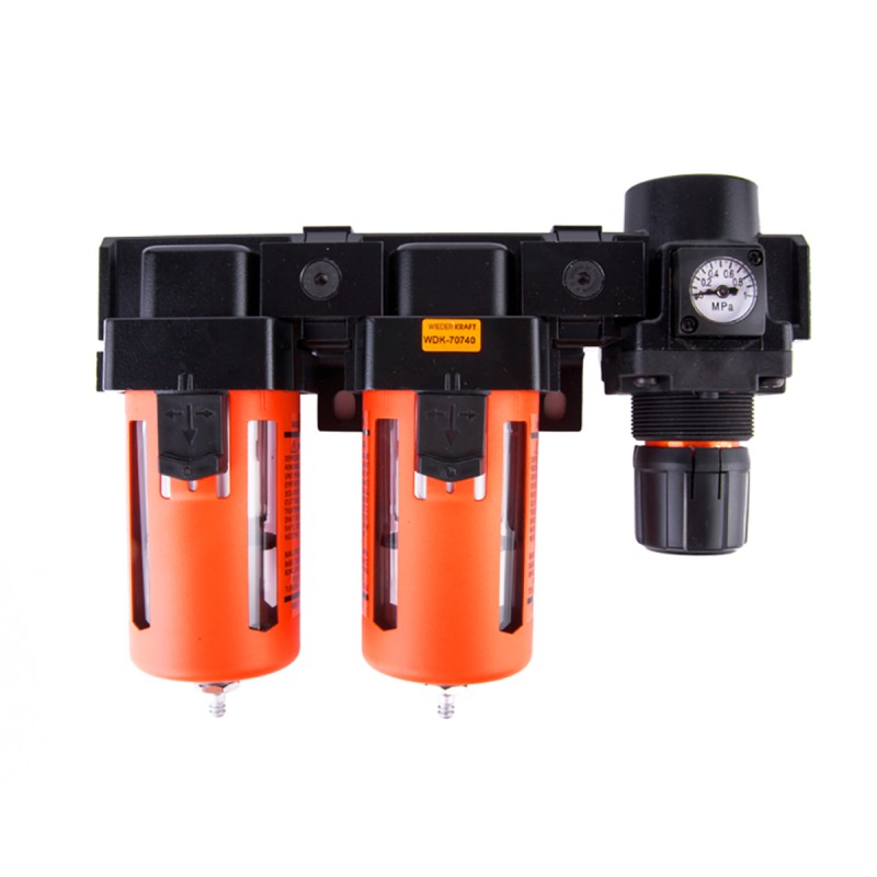 WDK-70740 Блок подготовки воздуха 1/2" двухступенчатый с влагомаслоотделителем, регулятором и маноме WDK-70740 Блок подготовки воздуха 1/2" двухступенчатый с влагомаслоотделителем, регулятором и маноме