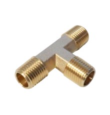 WDK-23PMB Фитинг T - образный, резъба 1/4" PT, M-M-M (внешний), латунь