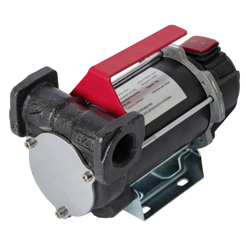 WDK-DYB50HT(24V) Насос перекачки топлива электрический 24В, заправочный раздаточный пистолет, комплект шлангов WDK-DYB50HT(24V) Насос перекачки топлива электрический 24В, заправочный раздаточный пистолет, комплект шлангов