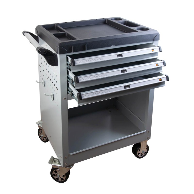 WDK-713 Тележка инструментальная открытая, 3 ящика, WiederKraft WDK-713 Тележка инструментальная открытая, 3 ящика, WiederKraft