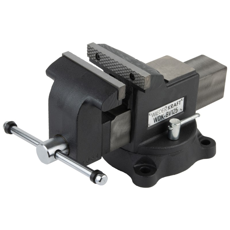 WDK-BV125 Профессиональные слесарные тиски поворотные с наковальней 125 мм, WiederKraft