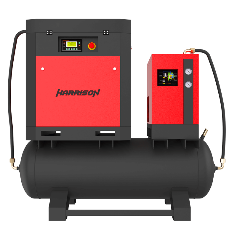 HRS-94900TD3 Винтовой компрессор с ресивером и осушителем Harrison: 900 л/мин, 10 бар, 7.5 кВт, 300 HRS-94900TD3 Винтовой компрессор с ресивером и осушителем Harrison: 900 л/мин, 10 бар, 7.5 кВт, 300