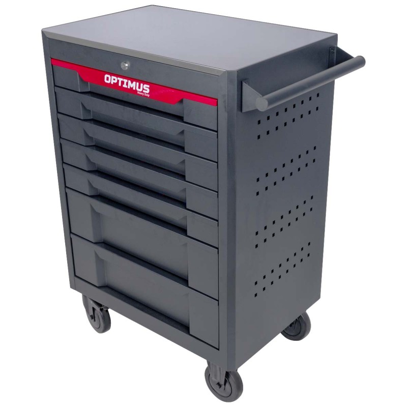 Тележка инструментальная 7 полок с набором инструментов 298 пр, металлическая столешница OPT-717M , OPTIMUS Тележка инструментальная 7 полок с набором инструментов 298 пр, металлическая столешница OPT-717M , OPTIMUS