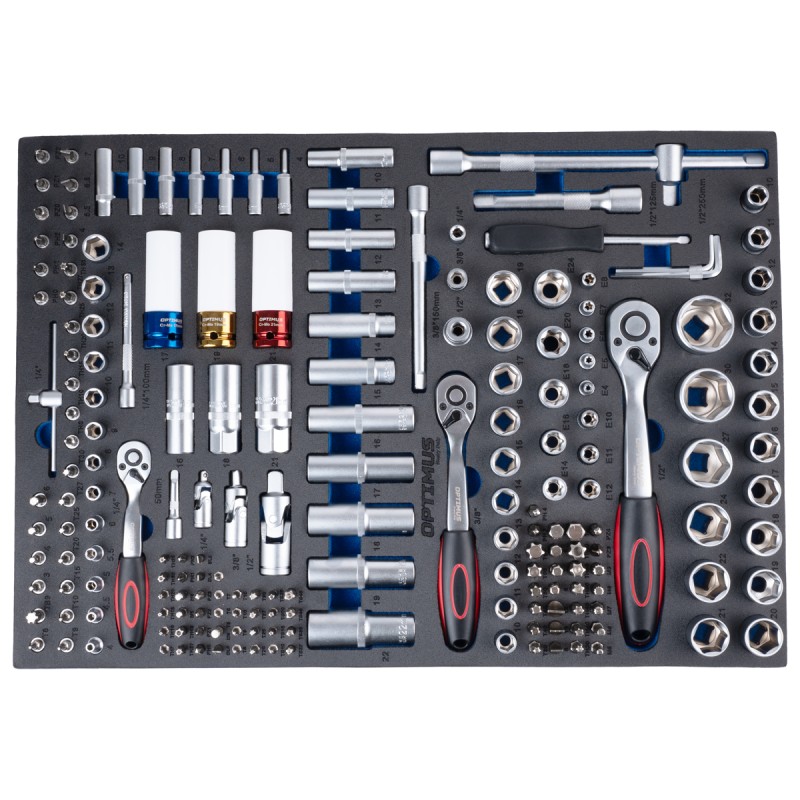 Тележка инструментальная 7 полок с набором инструментов 298 пр, металлическая столешница OPT-717M , OPTIMUS Тележка инструментальная 7 полок с набором инструментов 298 пр, металлическая столешница OPT-717M , OPTIMUS