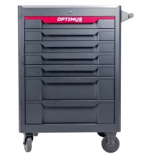 Тележка инструментальная 7 полок с набором инструментов 298 пр, металлическая столешница OPT-717M