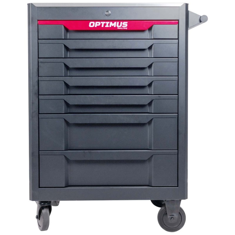 Тележка инструментальная 7 полок с набором инструментов 298 пр, металлическая столешница OPT-717M , OPTIMUS Тележка инструментальная 7 полок с набором инструментов 298 пр, металлическая столешница OPT-717M , OPTIMUS