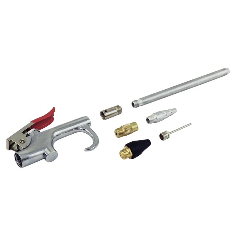 WDK-65111 Пневматический обдувочный пистолет с аксессуарами, WiederKraft WDK-65111 Пневматический обдувочный пистолет с аксессуарами, WiederKraft