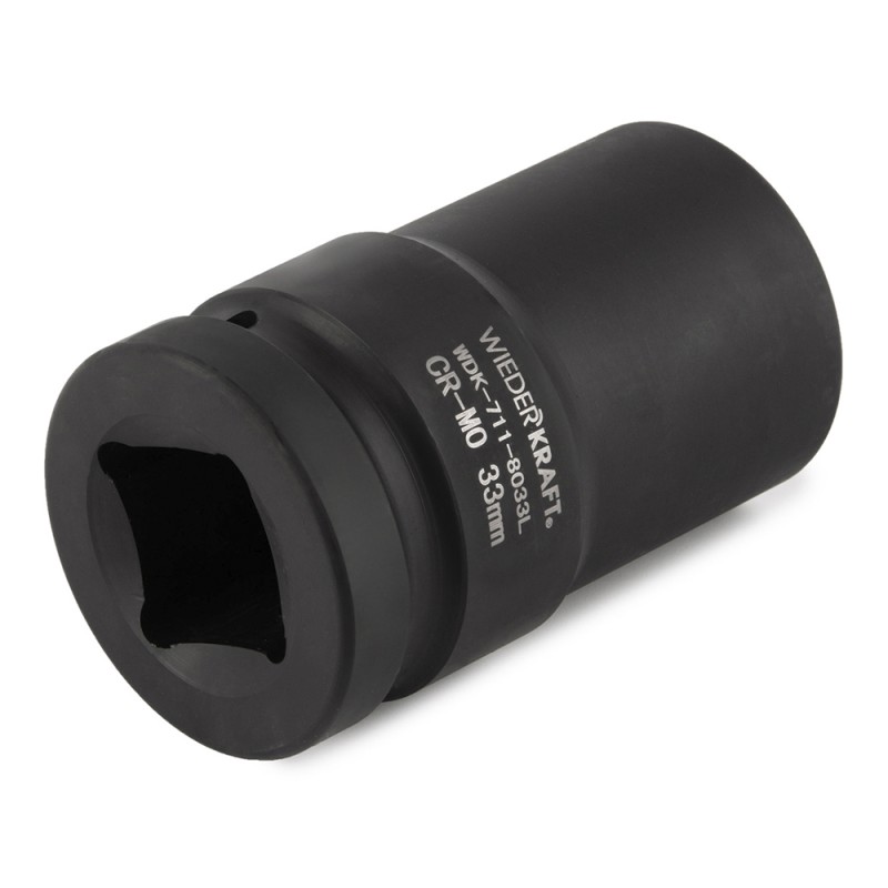 WDK-711-8033L Головка торцева ударная глубокая 1", 6 граней, 33 мм, WiederKraft