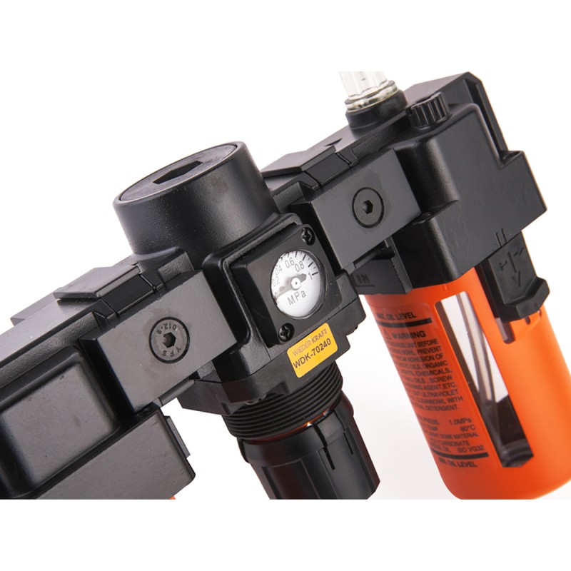 WDK-70240 Блок подготовки воздуха 1/2" с влагоотделителем, лубрикатором, регулятором и манометром, WiederKraft WDK-70240 Блок подготовки воздуха 1/2" с влагоотделителем, лубрикатором, регулятором и манометром, WiederKraft