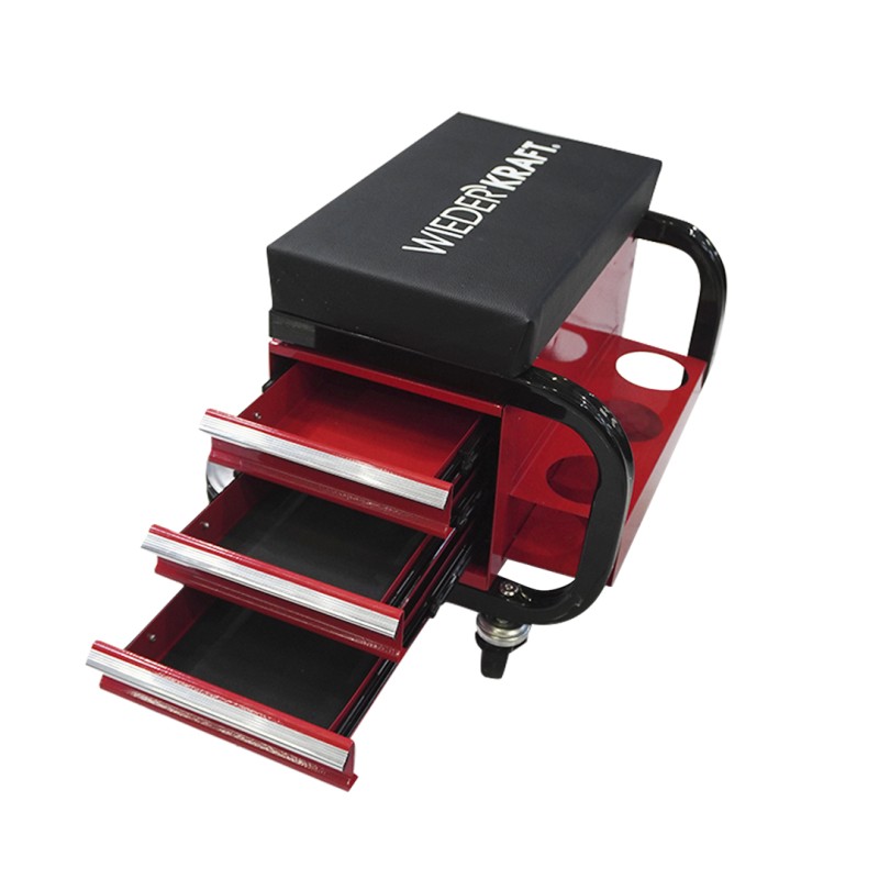WDK-86032 Табурет механика с 3 инструментальными ящиками, г/п 110 кг, WiederKraft WDK-86032 Табурет механика с 3 инструментальными ящиками, г/п 110 кг, WiederKraft