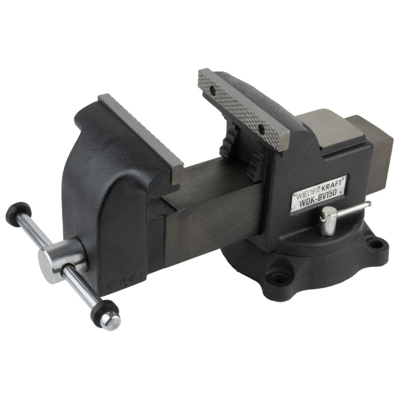 WDK-BV150 Профессиональные слесарные тиски поворотные с наковальней 150 мм, WiederKraft