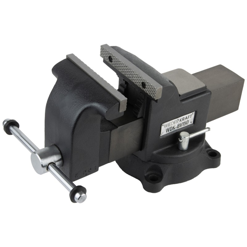 WDK-BV150 Профессиональные слесарные тиски поворотные с наковальней 150 мм, WiederKraft