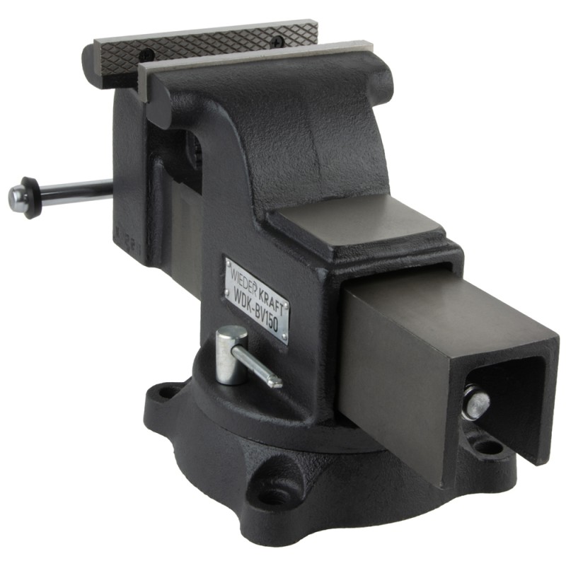 WDK-BV150 Профессиональные слесарные тиски поворотные с наковальней 150 мм, WiederKraft