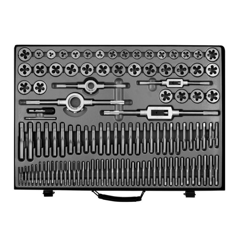 WDK-DTM3110 Набор метчиков и плашек М2-М18, 110 предметов, метрическая резьба, WiederKraft