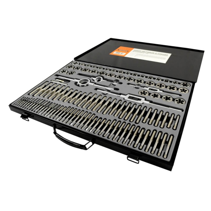 WDK-DTM3110 Набор метчиков и плашек М2-М18, 110 предметов, метрическая резьба, WiederKraft