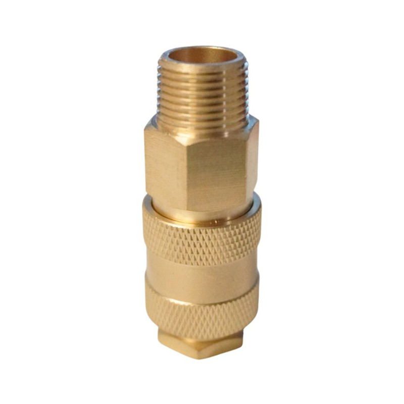 WDK-30SMB Быстроразъемное соединение пневматическое с внешней резьбой 3/8" BSPT, латунь WDK-30SMB Быстроразъемное соединение пневматическое с внешней резьбой 3/8" BSPT, латунь