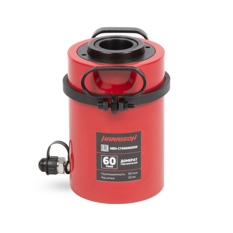 HRH-CY06060050 Гидравлический цилиндр (домкрат) с полым штоком, однополостной 60 т, ход 50 мм, HARRISON