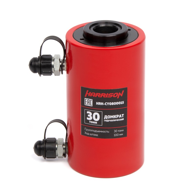HRH-CY0800015 Гидравлический цилиндр (домкрат) с полым штоком, двухполостной 30 т, ход 100 мм, HARRISON