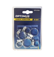 OPT-HT06 Хомуты червячные набор 6шт. 10-27