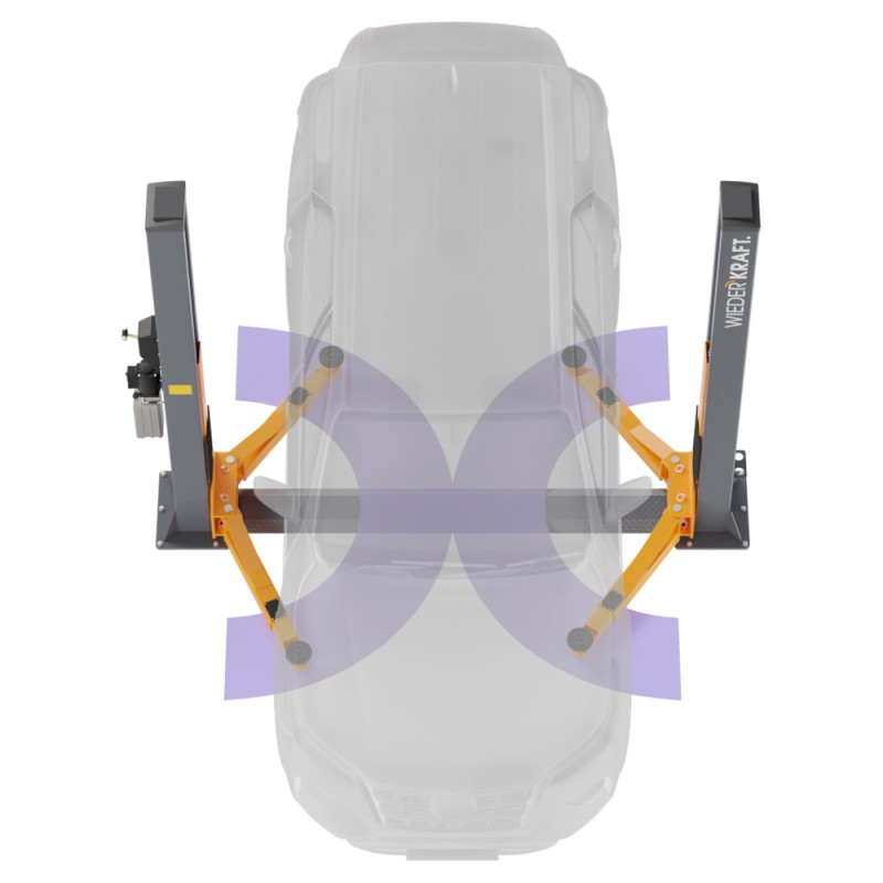 WDK-522 Подъемник двухстоечный, нижняя синхронизация, г/п 4 т, 220В, WiederKraft
