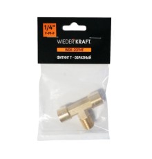 WDK-20FMF Фитинг T - образный, резъба 1/4" PT, F-M-F (внутренний/внешний/внутренний), латунь