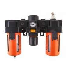 WDK-70240 Блок подготовки воздуха 1/2" с влагоотделителем, лубрикатором, регулятором и манометром
