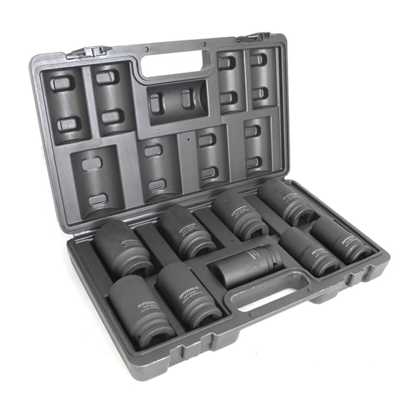 OPT-60209 Набор ударных головок глубоких 3/4", 22-38 мм, 9 предметов, OPTIMUS OPT-60209 Набор ударных головок глубоких 3/4", 22-38 мм, 9 предметов, OPTIMUS