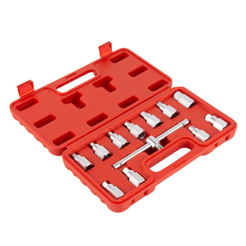 WDK-2141201 Набор для откручивания масляных пробок, 12 предметов, WiederKraft WDK-2141201 Набор для откручивания масляных пробок, 12 предметов, WiederKraft