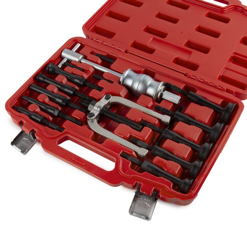 WDK-214490 Съемник подшипников цанговый с обратным молотком, 16 предметов