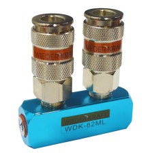 WDK-82ML Распределитель пневматический, 2 быстроразъемных EU соединения резьба, 3 входа с резьбой 1/
