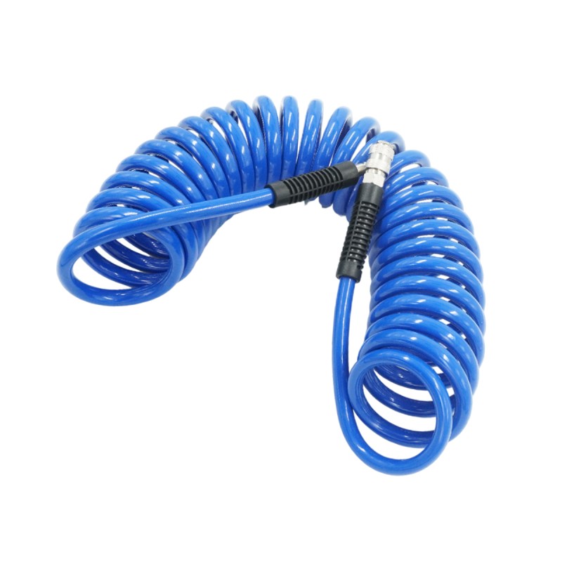 OPT-7908 Шланг пневматический спиральный с БРС, 8 м, 10*14 мм, OPTIMUS OPT-7908 Шланг пневматический спиральный с БРС, 8 м, 10*14 мм, OPTIMUS