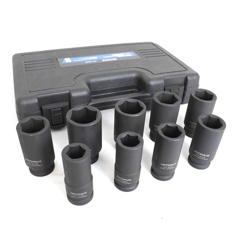 OPT-60209 Набор ударных головок глубоких 3/4", 22-38 мм, 9 предметов, OPTIMUS OPT-60209 Набор ударных головок глубоких 3/4", 22-38 мм, 9 предметов, OPTIMUS