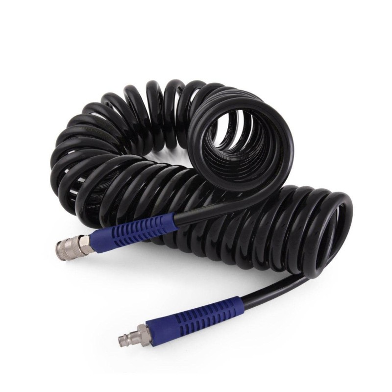 WDK-65815 Шланг пневматический спиральный с БРС, 15 м, 10х14 мм, WiederKraft WDK-65815 Шланг пневматический спиральный с БРС, 15 м, 10х14 мм, WiederKraft