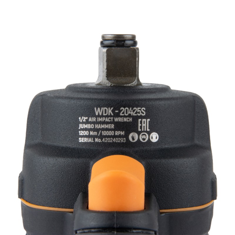 WDK-20425S Гайковерт пневматический ударный, композитный корпус, привод 1/2", 1200 Нм