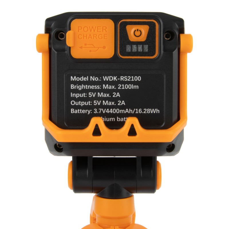 WDK-RS2100 Фонарь-прожектор трансформер переносной светодиодный, 2100 Лм, 4400 мАч, WiederKraft